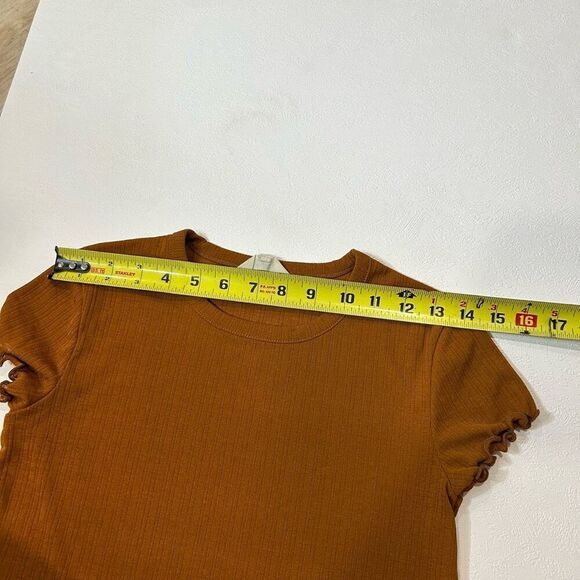 Madewell Semi-Sheer Ribbed Lettuce Hem Tee - Picture 5 of 6